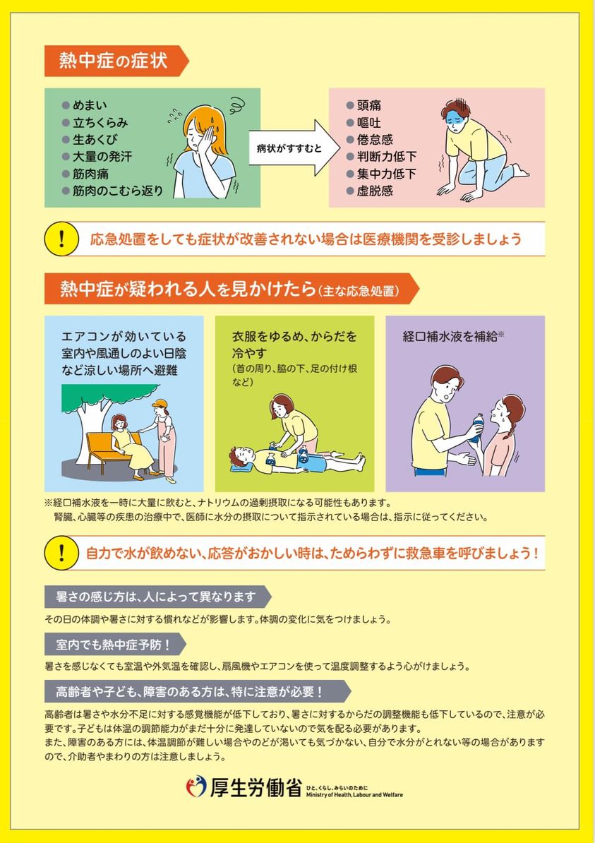熱中症予防リーフレット　厚生労働省